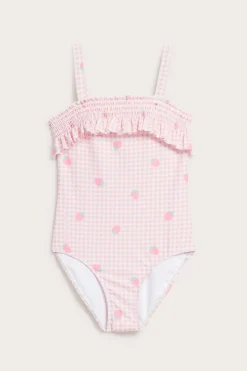 Ruudullinen, mansikka-aiheinen uimapuku | Pinkki | Lapset | Kappahl