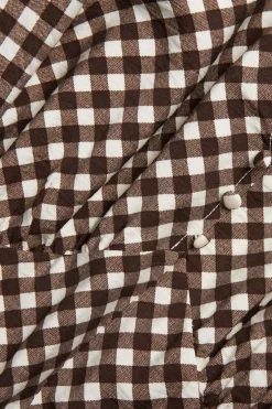 Ruudullinen mekko napeilla | Ruskea | Naiset | Kappahl