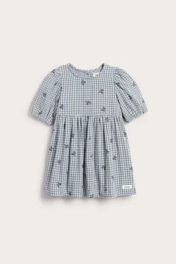 Ruudullinen mustikkakuvioinen mekko | Sininen | Vauvat | Newbie