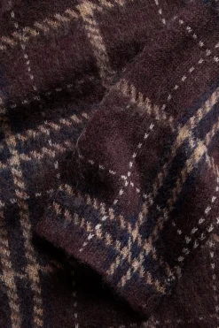 Ruudullinen neulepusero | Viininpunainen | Naiset | Kappahl