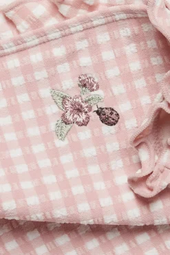 Ruudullinen uimapuku, jossa on kukka | Pinkki | Lapset | Newbie