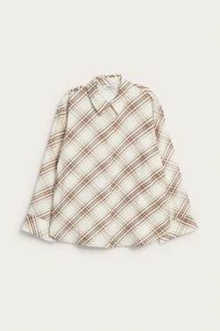 Ruudullinen viskoosisekoitepaita | Beige | Naiset | Kappahl
