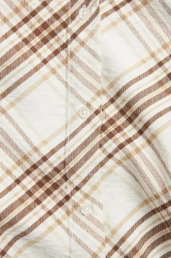 Ruudullinen viskoosisekoitepaita | Beige | Naiset | Kappahl