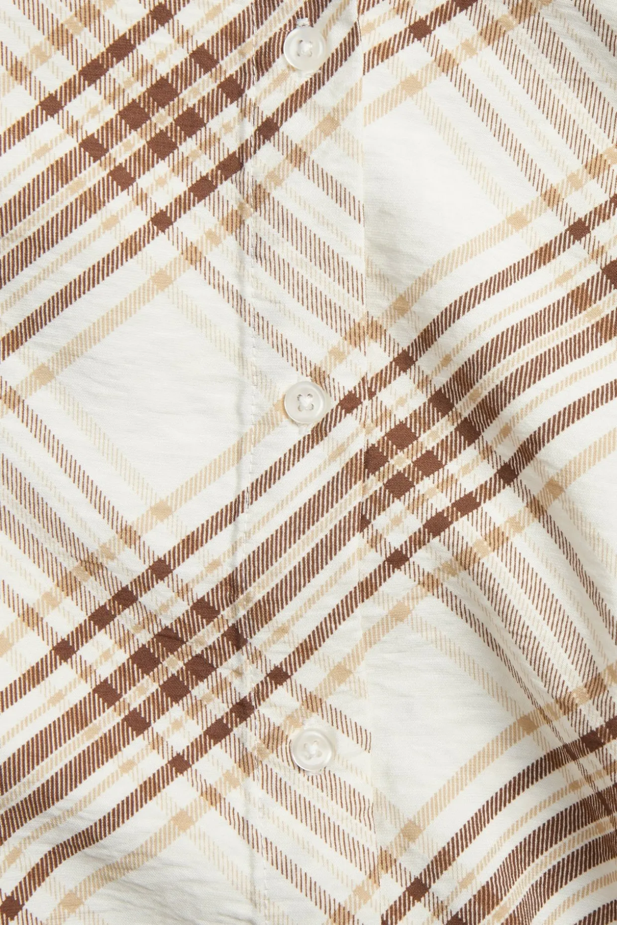 Ruudullinen viskoosisekoitepaita | Beige | Naiset | Kappahl