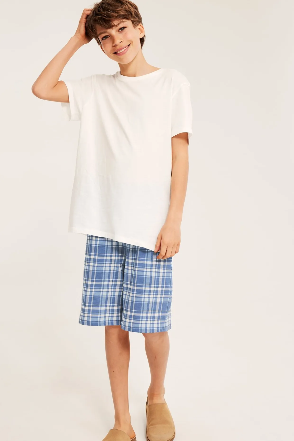 Ruudulliset pyjamashortsit | Sininen | Lapset | Kappahl