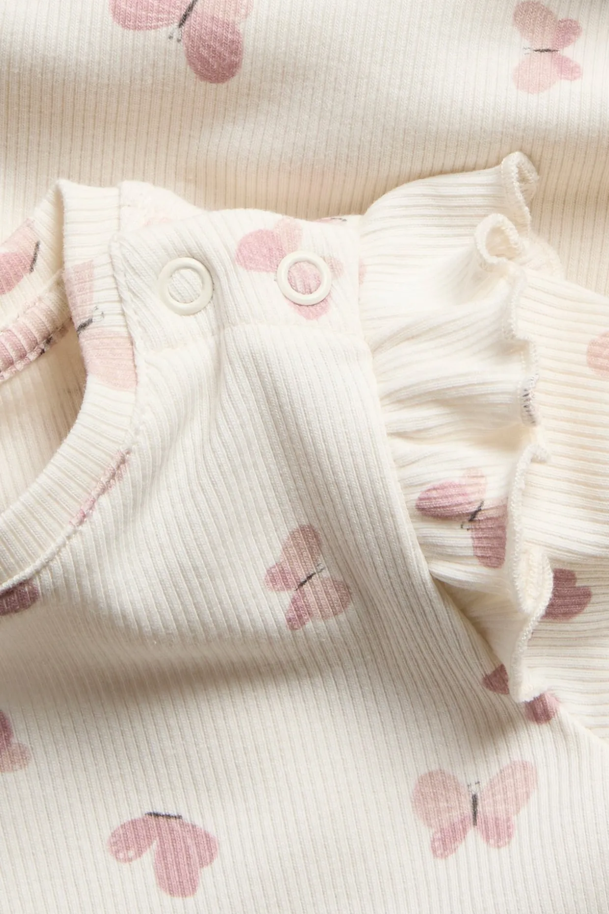 Röyhelöinen perhoskuvioinen body | Pinkki | Vauvat | Kappahl