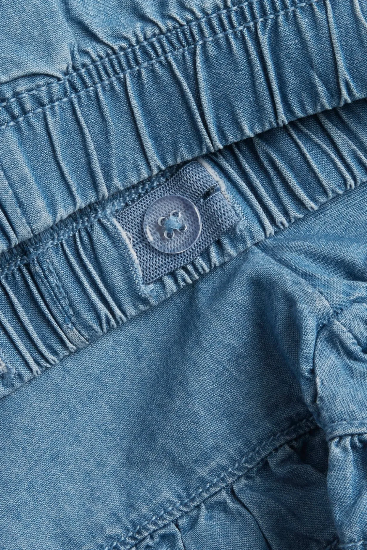 Röyhelöreunaiset farkkushortsit | Vaalea denim | Lapset | Kappahl