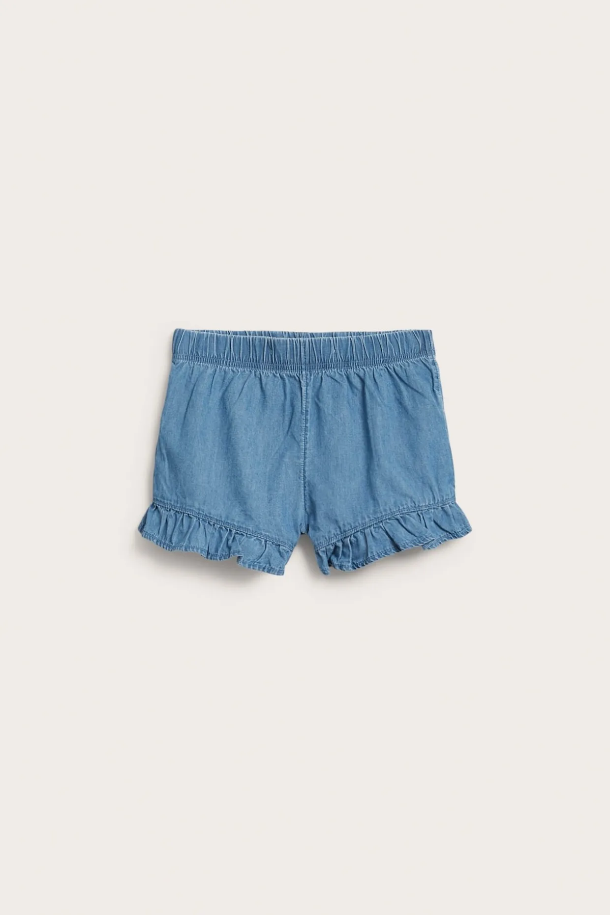 Röyhelöreunaiset farkkushortsit | Vaalea denim | Lapset | Kappahl
