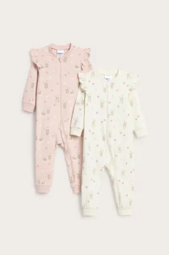 Röyhelösomisteiset pyjamat, 2-pack | Luonnonvalkoinen | Vauvat | Kappahl
