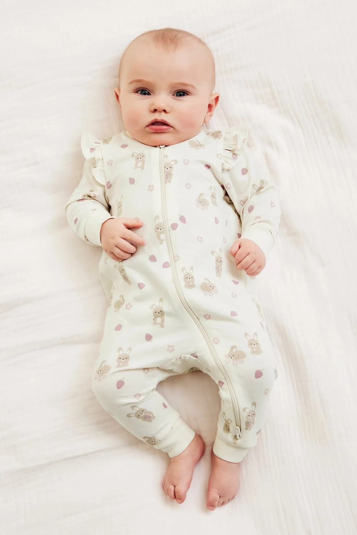 Röyhelösomisteiset pyjamat, 2-pack | Luonnonvalkoinen | Vauvat | Kappahl