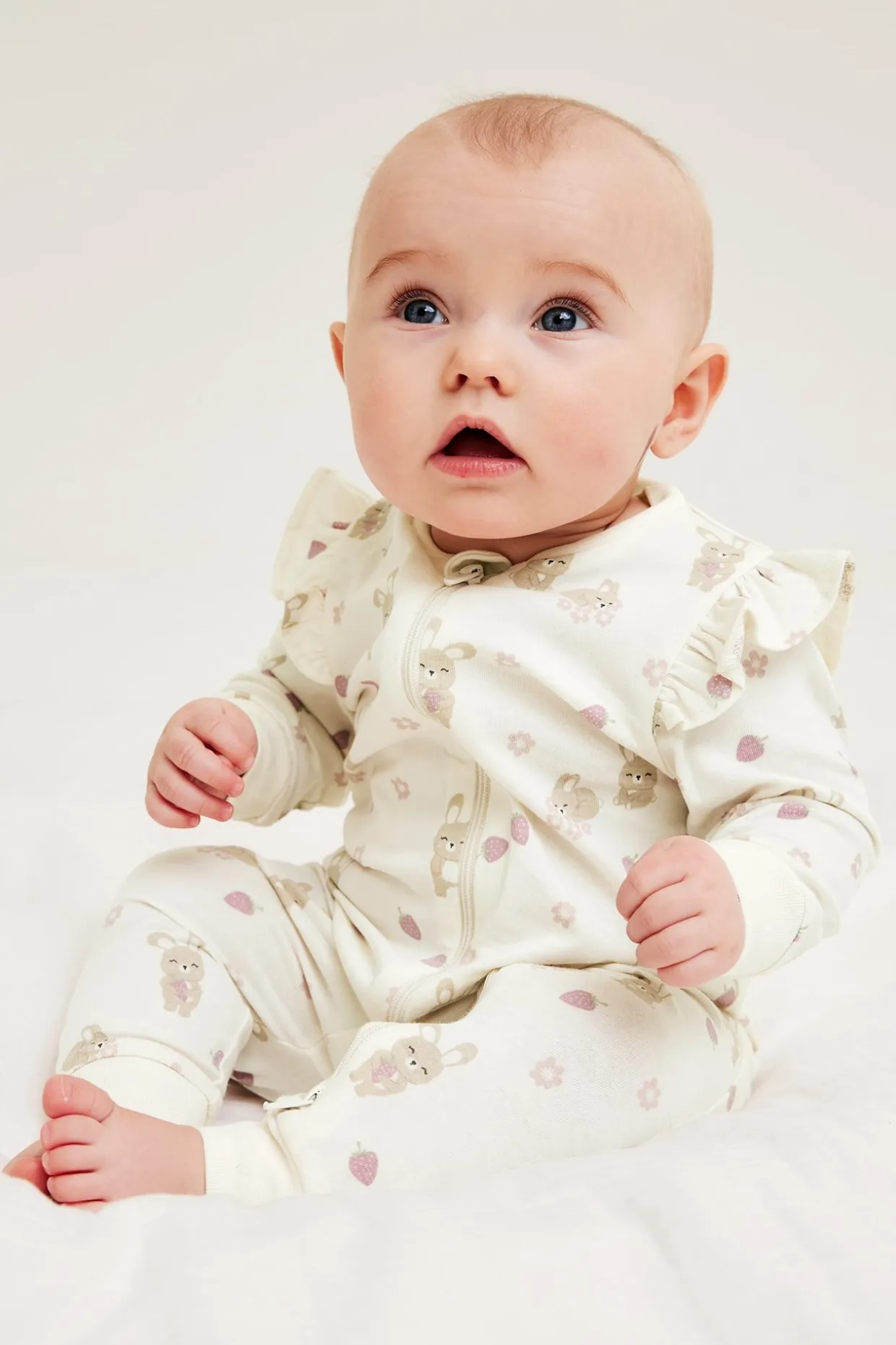 Röyhelösomisteiset pyjamat, 2-pack | Luonnonvalkoinen | Vauvat | Kappahl