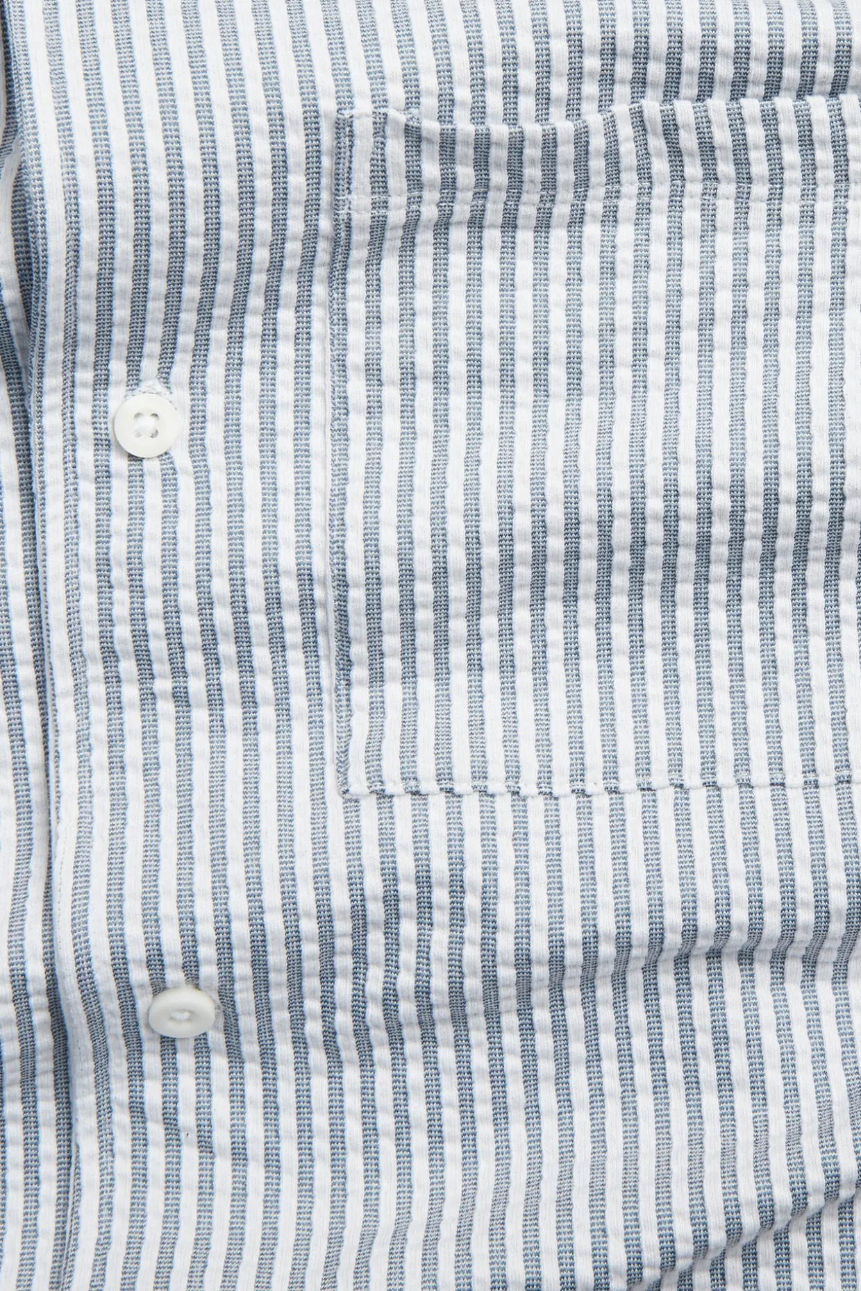 Ryppyistä puuvillakangasta oleva pyjamapaita | Tummansininen | Miehet | Kappahl