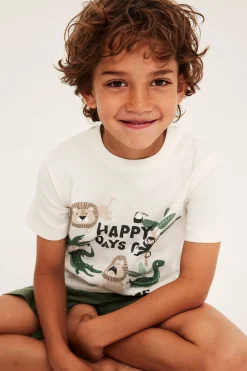 Safarikuvioisia pyjamia, 2-pack | Luonnonvalkoinen | Lapset | Kappahl