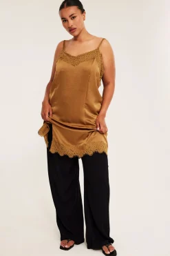 Satiinitoppi | Beige | Naiset | Kappahl