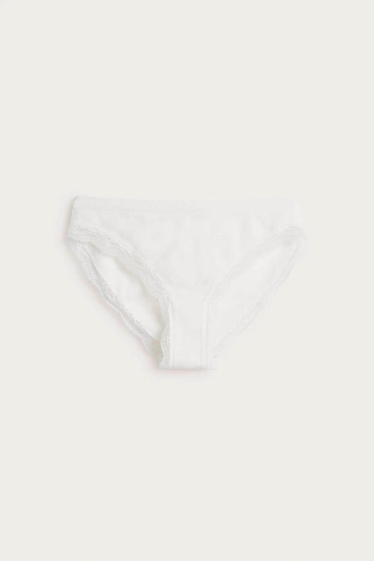 Saumattomat brief-pikkuhousut pitsillä | Luonnonvalkoinen | Naiset | Kappahl