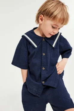 Setti, johon kuuluu paita ja shortsit | Sininen | Lapset | Kappahl