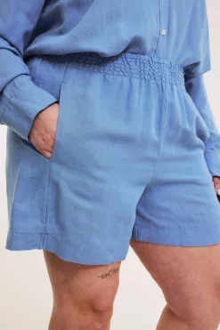 Shortsit viskoosi- ja pellavasekoitteesta | Sininen | Naiset | Kappahl