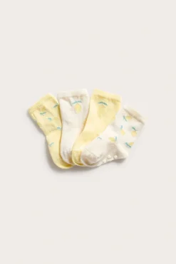 Sitruunakuvioiset sukat, 4-pack | Vaaleankeltainen | Vauvat | Kappahl