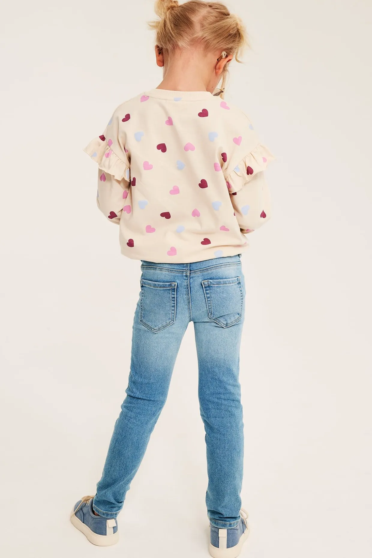 Slim leggings kirjotuilla perhosilla | Vaalea denim | Lapset | Kappahl