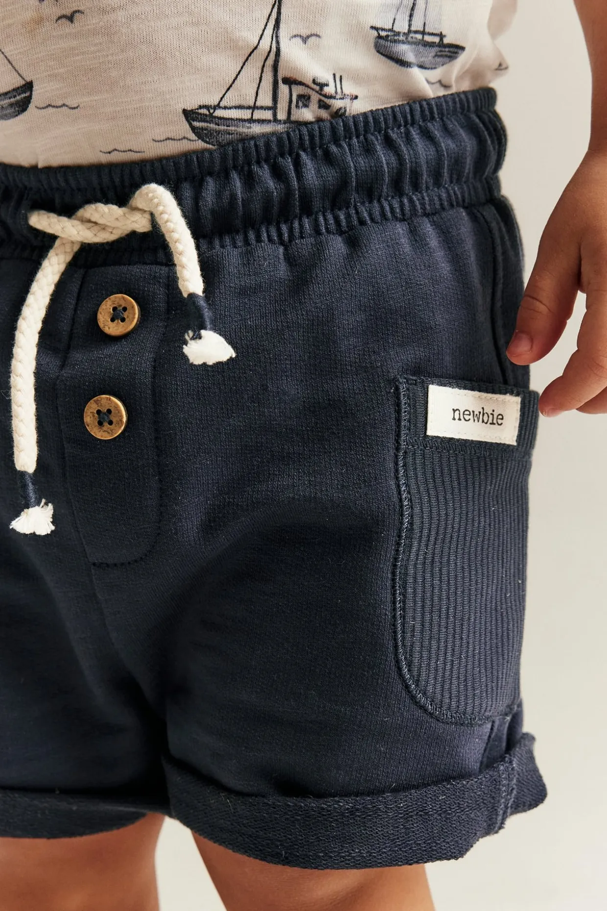 Slub-trikooshortsit | Tummansininen | Vauvat | Newbie