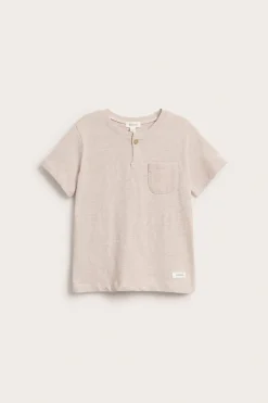 Slub-trikoota oleva t-paita taskulla | Meleerattu beige | Lapset | Newbie