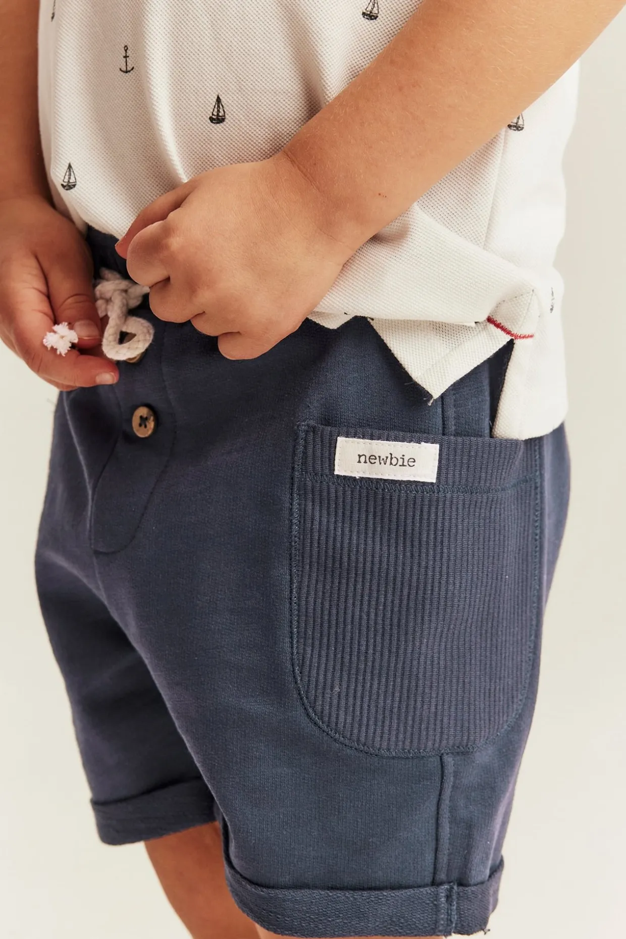 Slub-trikoota olevat shortsit | Tummansininen | Lapset | Newbie