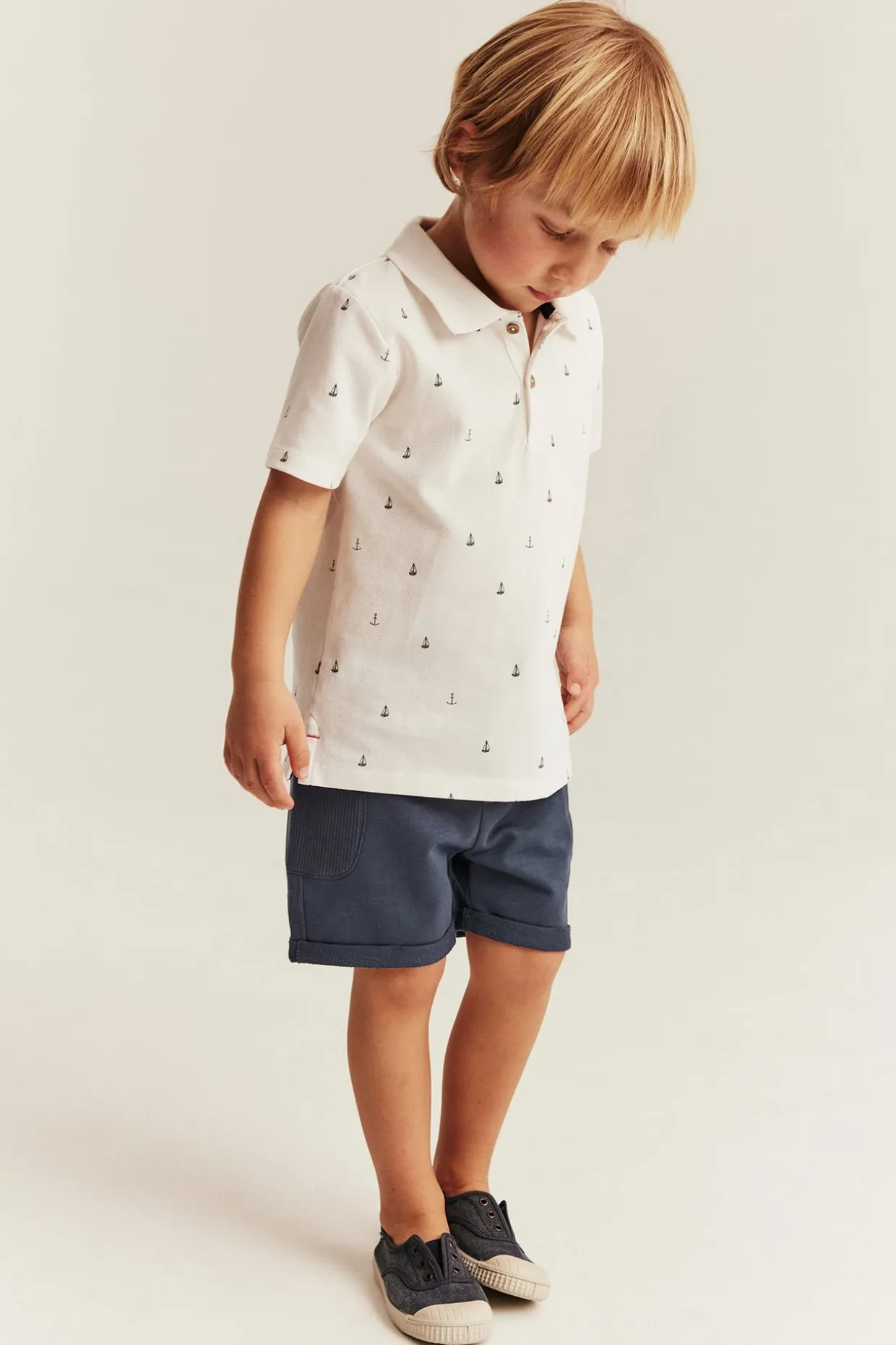 Slub-trikoota olevat shortsit | Tummansininen | Lapset | Newbie