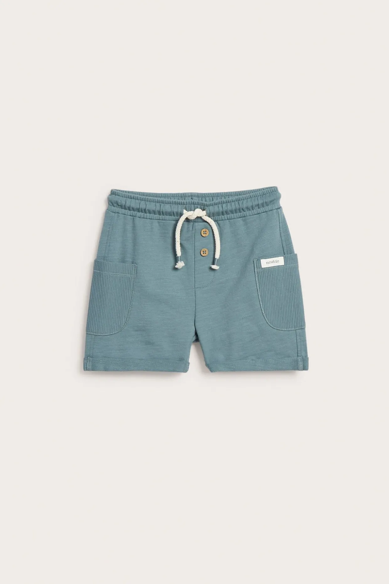Slub-trikoota olevat shortsit | Tummanturkoosi | Lapset | Newbie