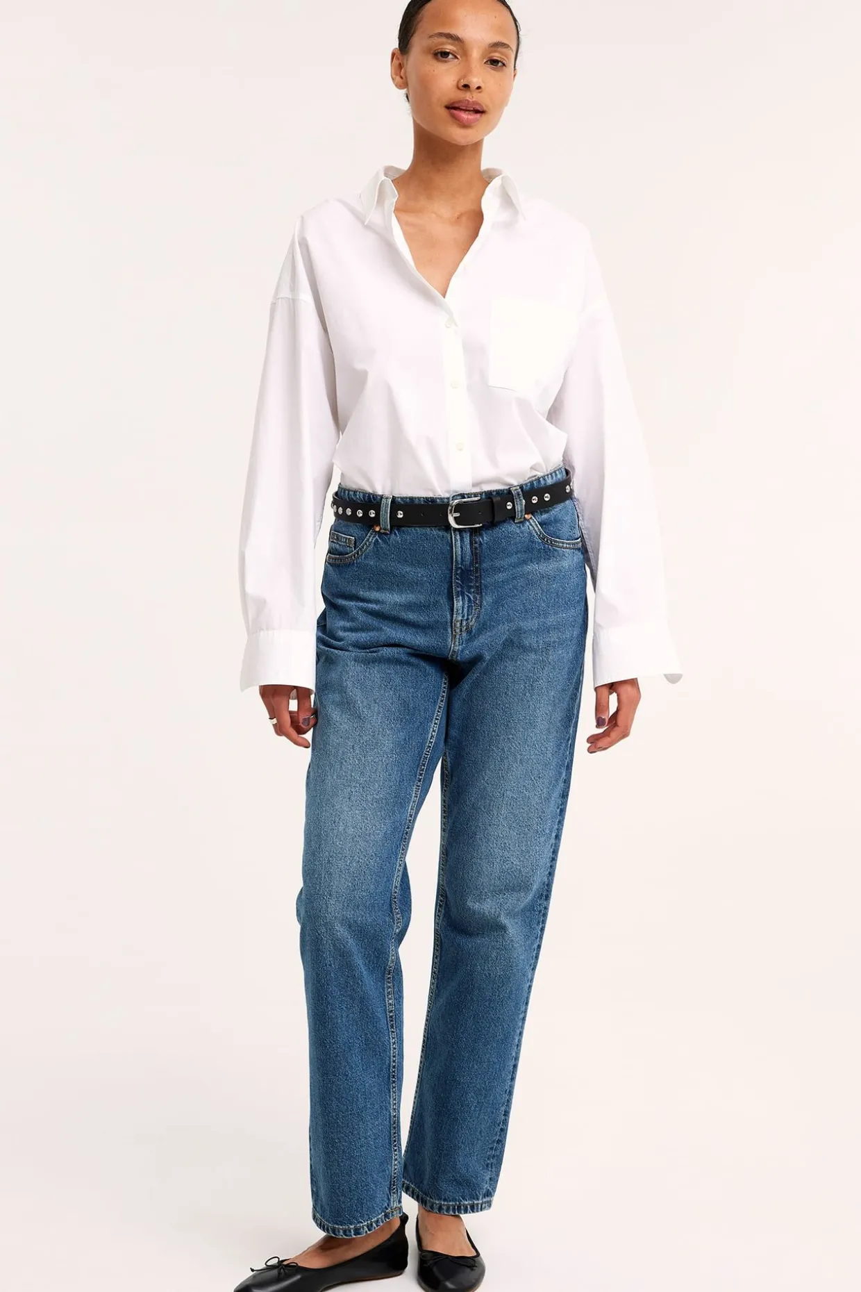 Straight jeans high waist | Denim | Naiset | Kappahl