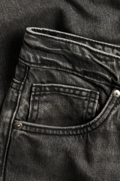 Straight jeans high waist | Musta denim | Naiset | Kappahl