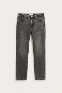 Straight jeans high waist | Musta denim | Naiset | Kappahl