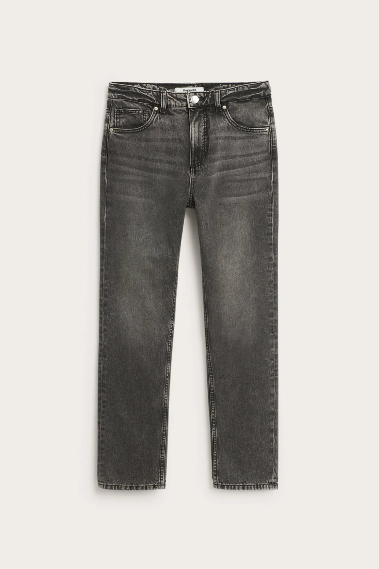 Straight jeans high waist | Musta denim | Naiset | Kappahl