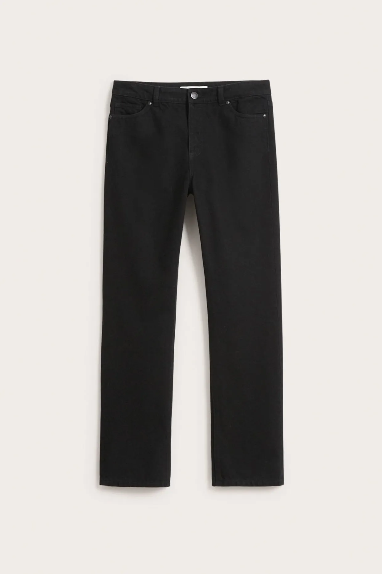 Straight jeans high waist | Musta denim | Naiset | Kappahl
