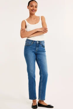 Straight jeans mid waist | Denim | Naiset | Kappahl