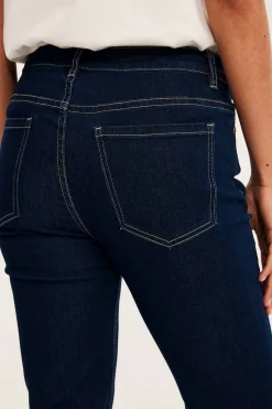 Straight jeans mid waist long leg | Tumma denim | Naiset | Kappahl