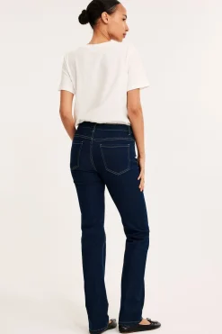 Straight jeans mid waist long leg | Tumma denim | Naiset | Kappahl