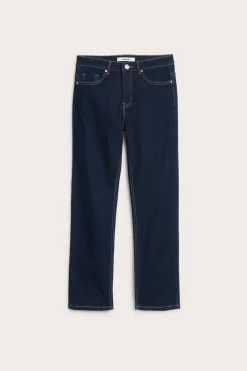 Straight jeans mid waist short leg | Tumma denim | Naiset | Kappahl