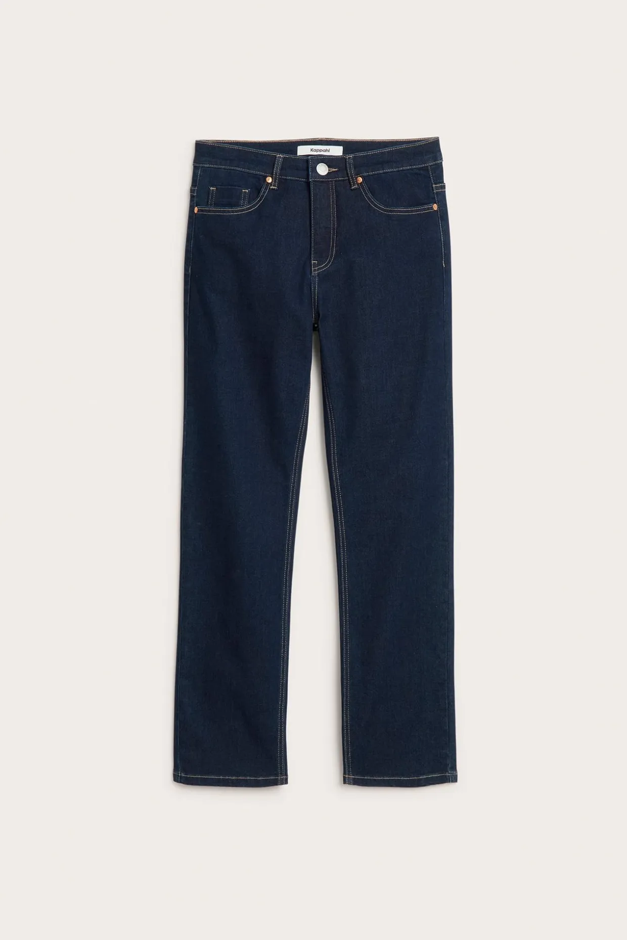 Straight jeans mid waist short leg | Tumma denim | Naiset | Kappahl