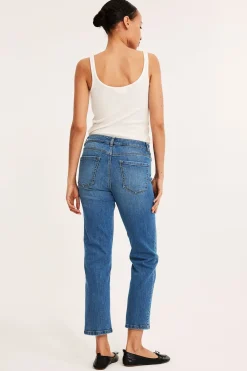 Straight jeans mid waist short leg | Denim | Naiset | Kappahl