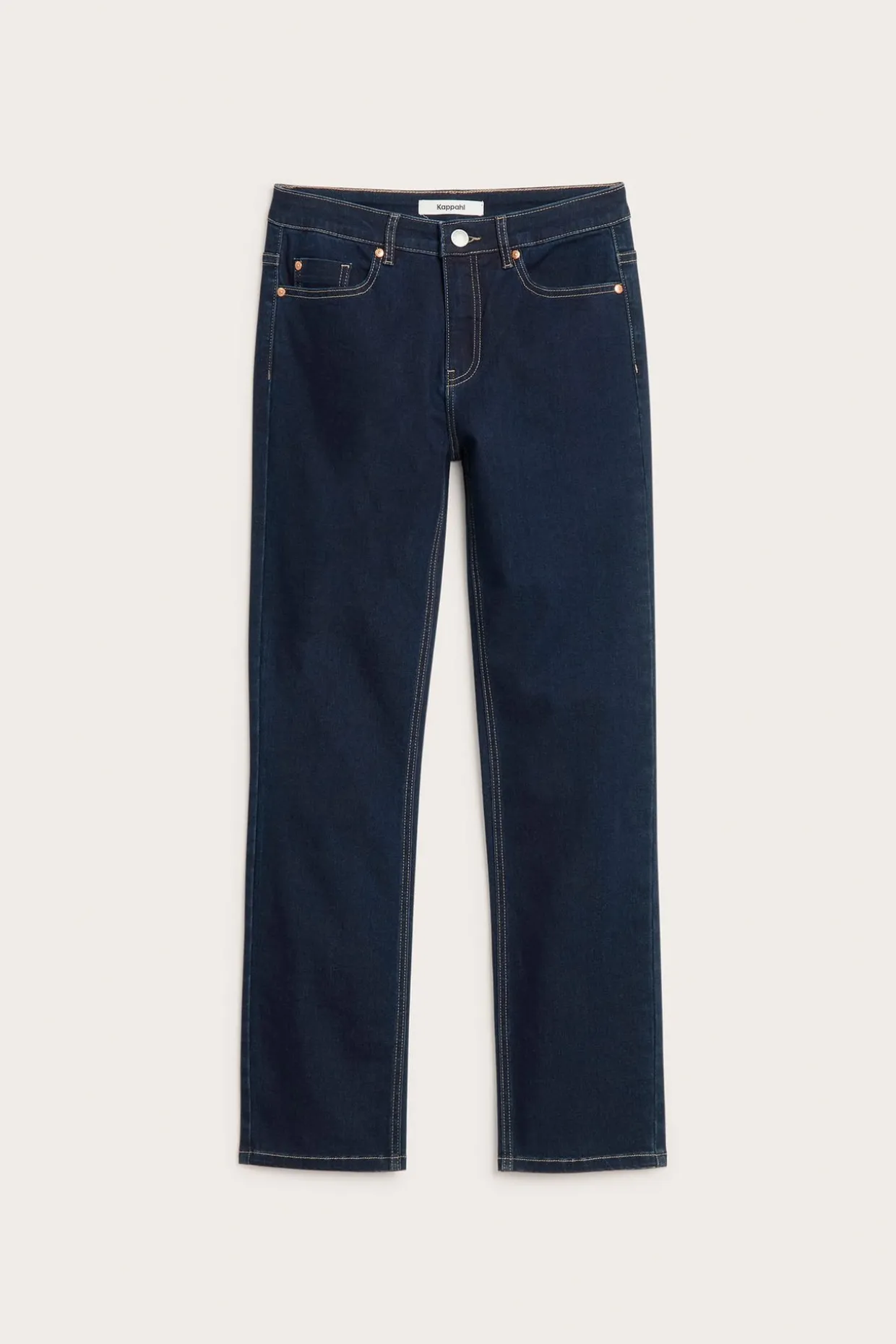 Straight jeans mid waist | Tumma denim | Naiset | Kappahl