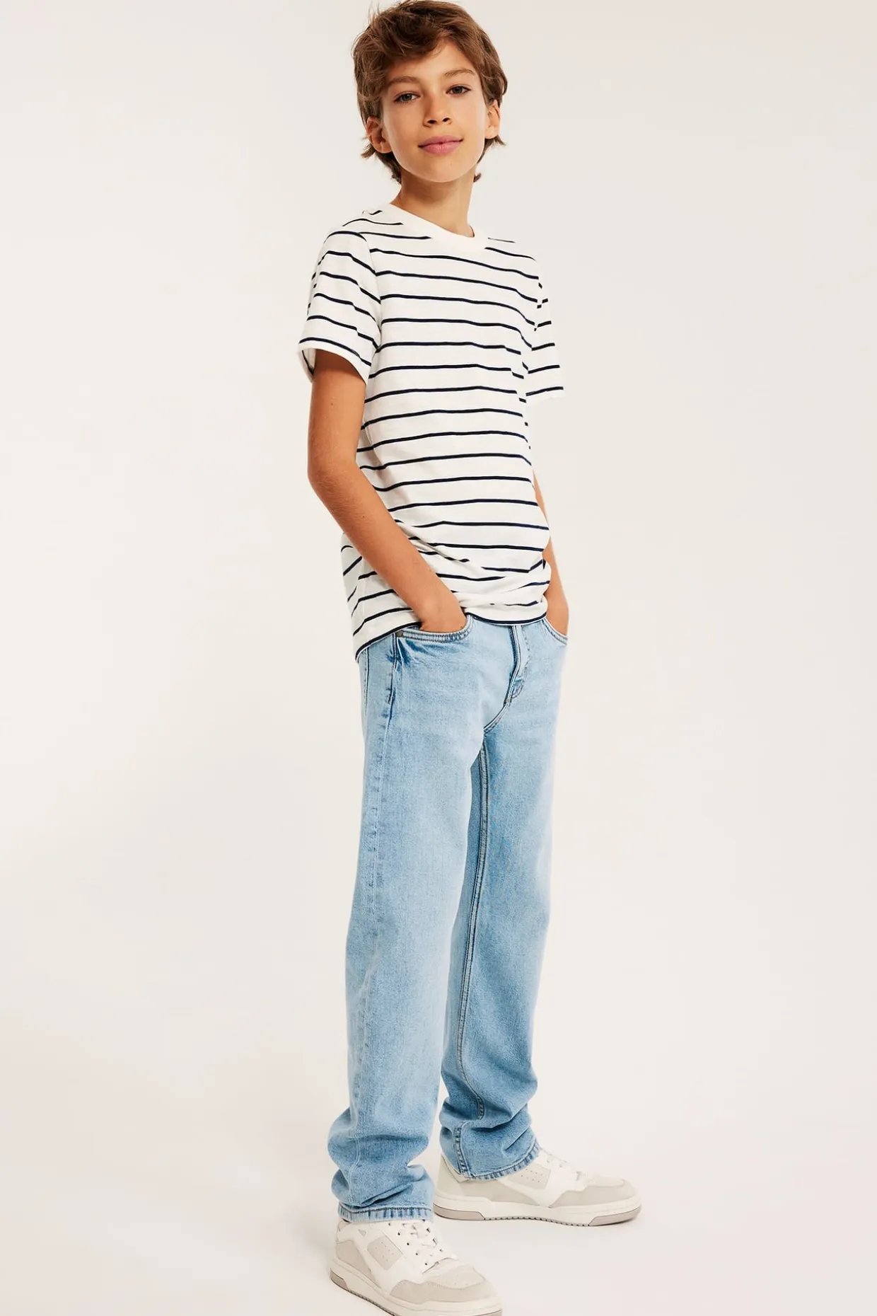 Straight jeans mid waist | Vaalea denim | Lapset | Kappahl
