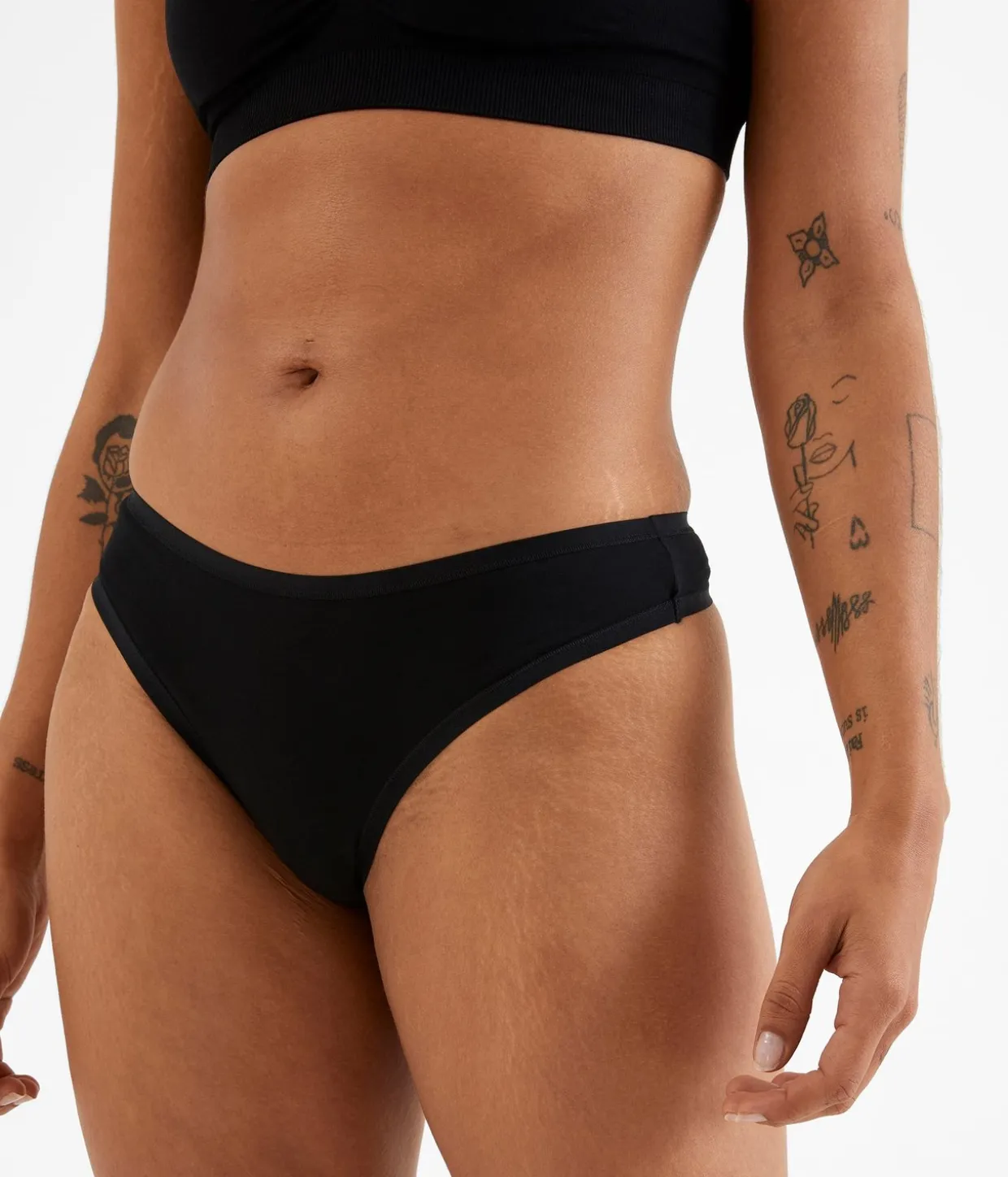 String 3-pack puuvillaa | Musta | Naiset | Kappahl