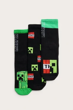 Sukat, Minecraft, 3 paria | Musta | Lapset | Kappahl