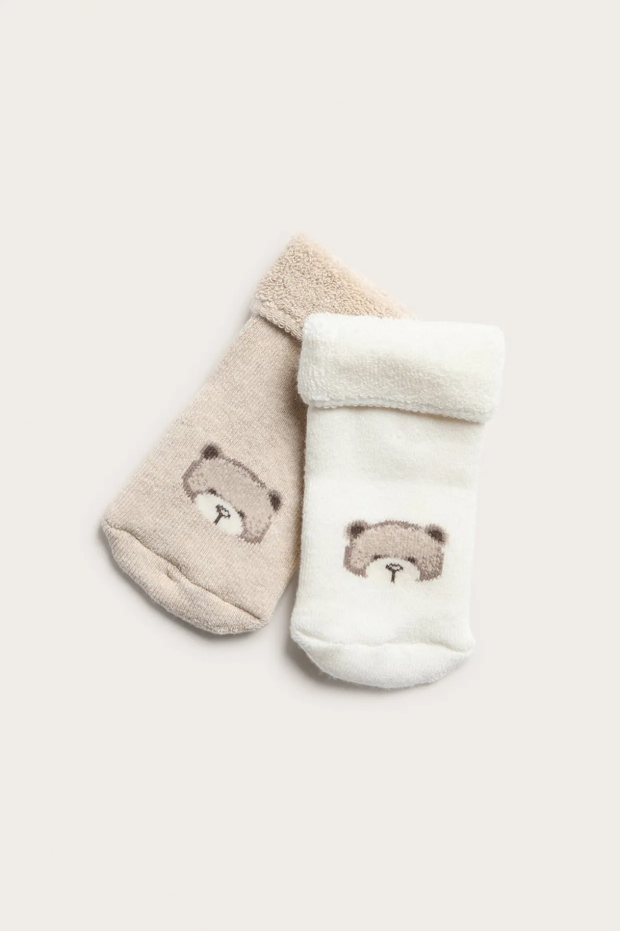 Sukat nallekarhuilla 2-pack | Luonnonvalkoinen | Vauvat | Newbie