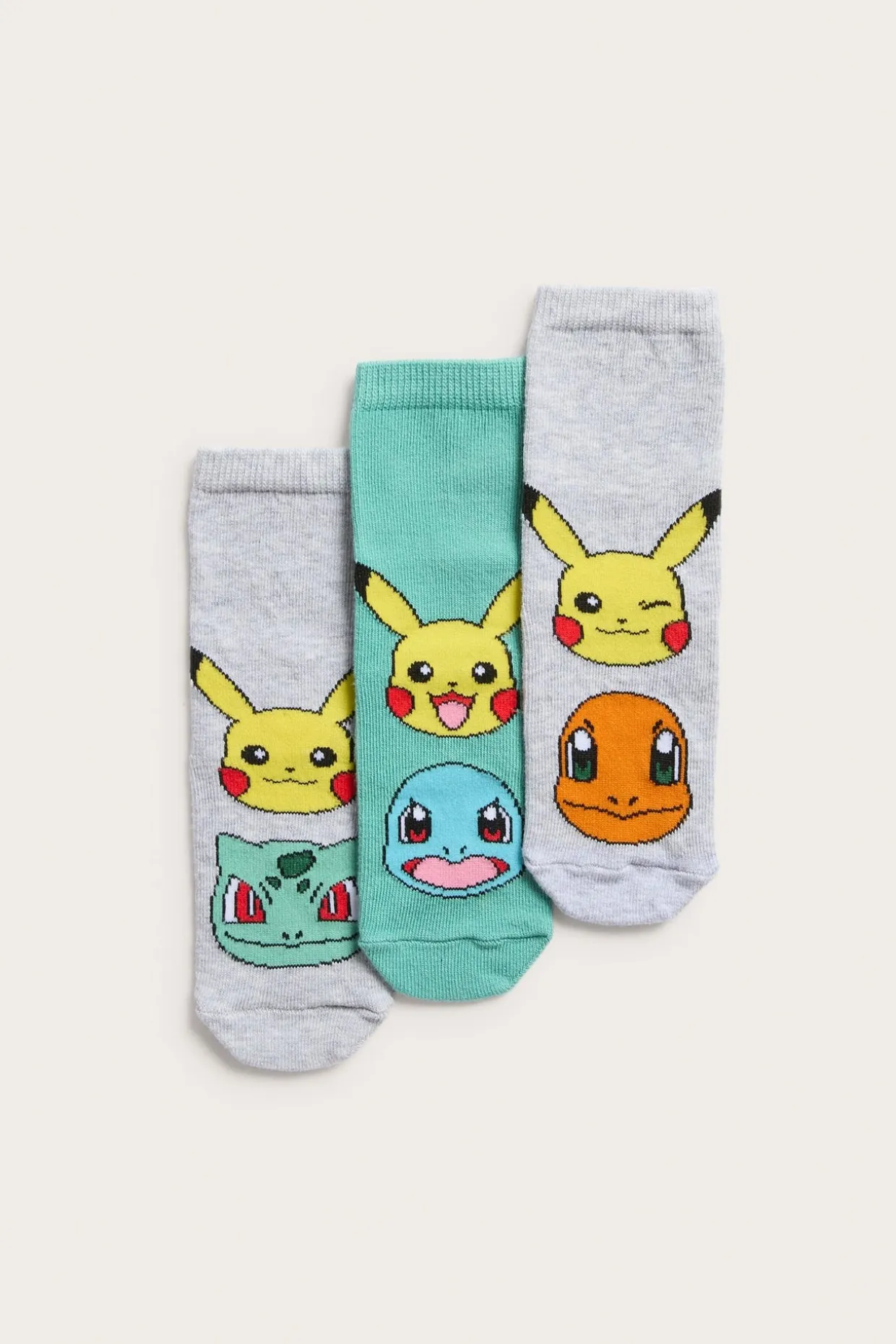 Sukat Pokémon 3 paria | Meleerattu harmaa | Lapset | Kappahl