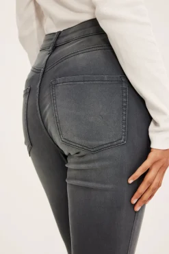 Super slim jeans high waist | Hopeanharmaa | Naiset | Kappahl