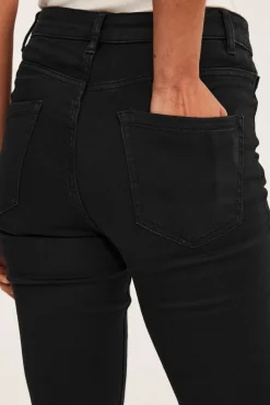 Super slim jeans high waist | Musta | Naiset | Kappahl