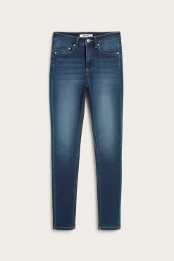 Super slim jeans high waist | Tumma denim | Naiset | Kappahl
