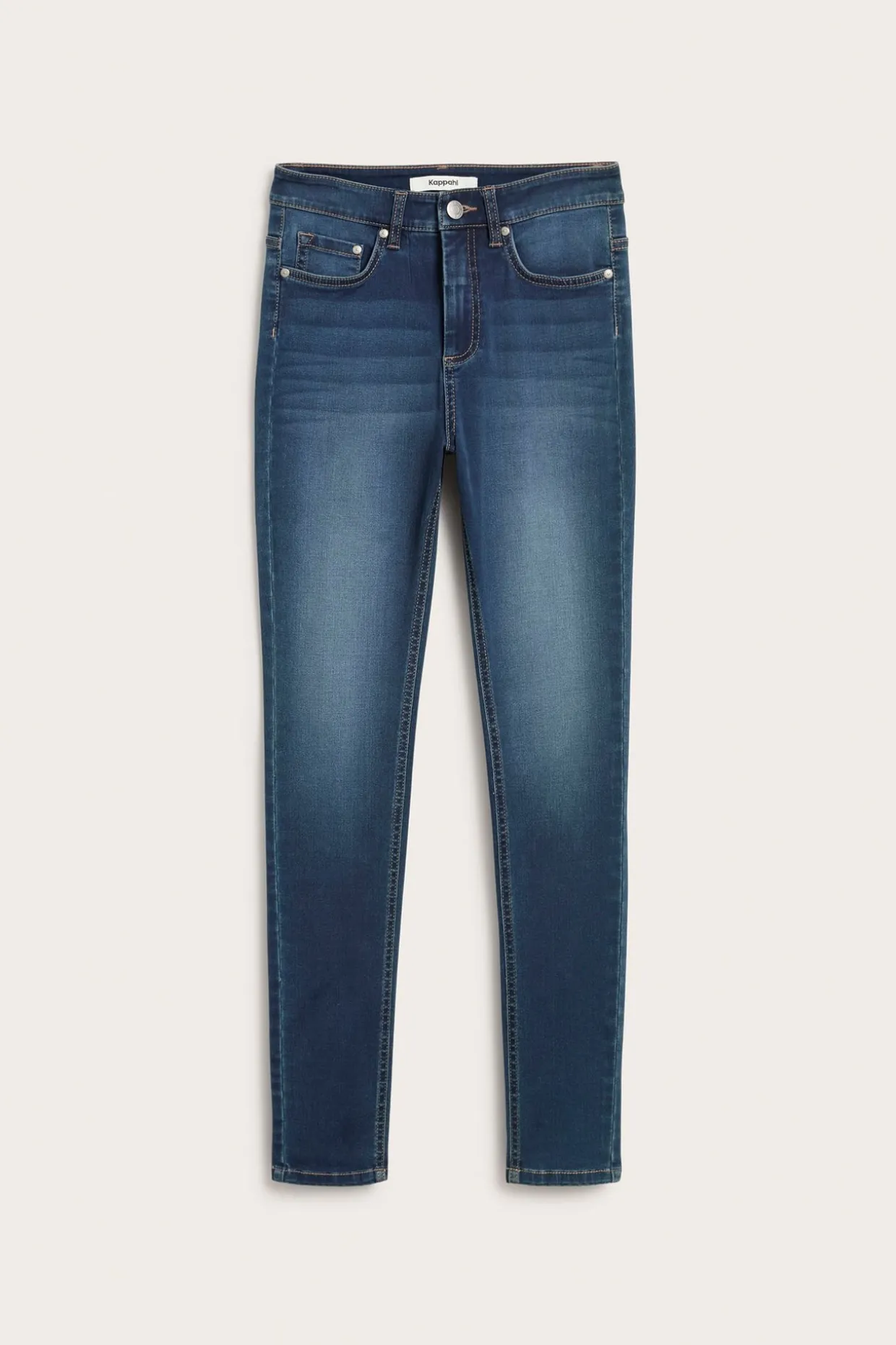 Super slim jeans high waist | Tumma denim | Naiset | Kappahl