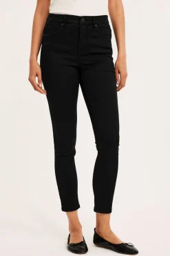 Super slim jeans short leg | Musta | Naiset | Kappahl
